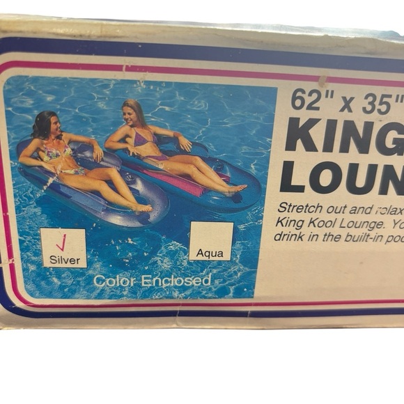 Vintage Wet Seal King Kool Lounge Pool Toy Raft Float The Wet Set 62"×35" - Picture 5 of 6